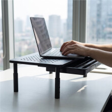 Suporte para Monitor de Computador com Armazenamento, Suporte de Metal Ajustável em 3 Alturas com Aberturas de Ventilação, Organizador de Mesa.