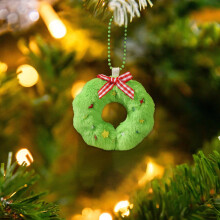 Mini White Christmas Plush Ornament 3 Inch
