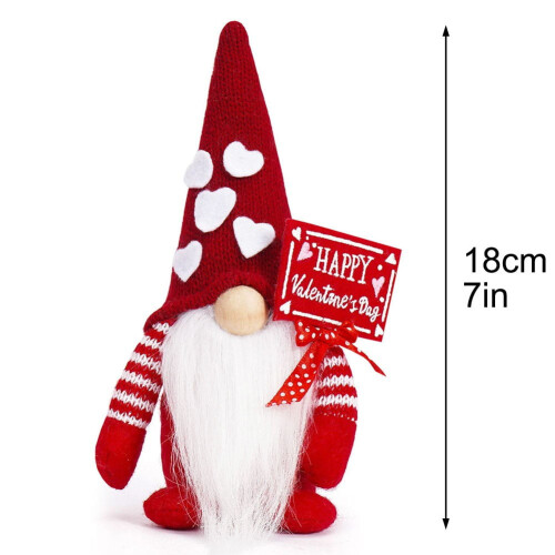 Valentine's Day Gnome Plush Ornament Knitted Doll 1