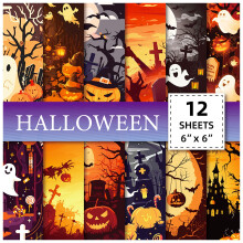 Halloween Pattern Paper Set 6x6 Inch 24 Sheets