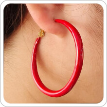 Red Hoop Earrings for Women Large Neon Trendy Jewelry