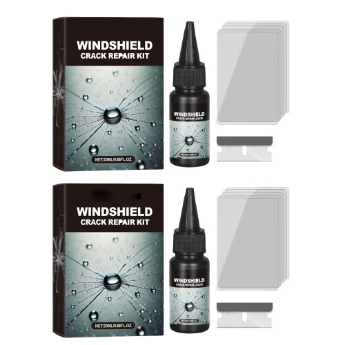 Windshield Repair Kit UV-Resistant Fluid 20ml Two-Pack 1