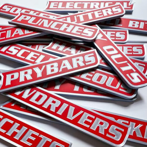 Magnetic Toolbox Labels 3D-Printed Design 12 Pack