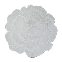 Round Rose Flower Placemats Pressed Vinyl 4-Pack