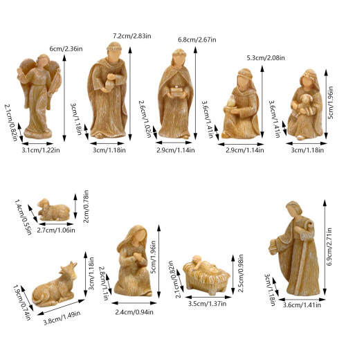 Nativity Scene Figurines Set Resin 9-Piece 2