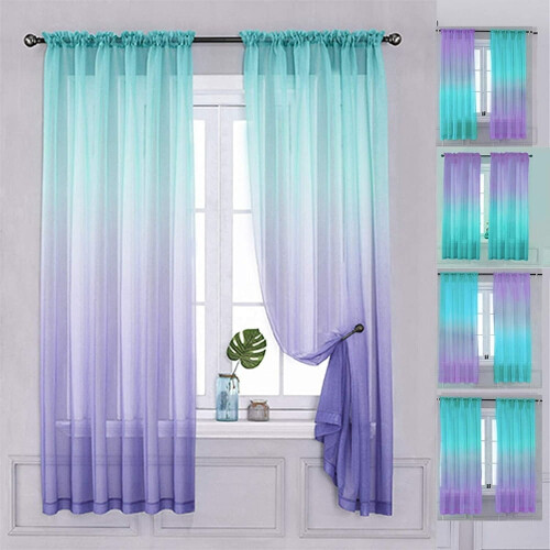 2-panel sheer bedroom curtains 78 inch rod pocket