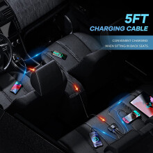 Cargador de Coche Tipo C de 5 Puertos MúLtiples, Adaptador de Cargador USB C de 31 W DeteccióN de Voltaje Adaptador MúLtiple para Carga del Asiento
