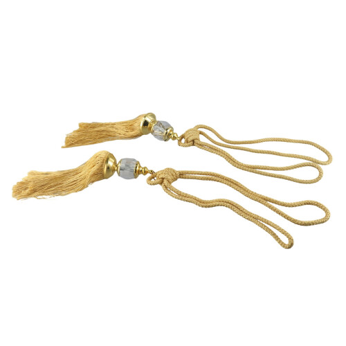 Curtain Tiebacks Beaded Ball Decor Pair 66cm 1