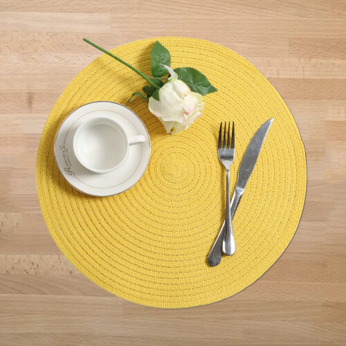 Round Woven Kitchen Placemats Set of 6 1