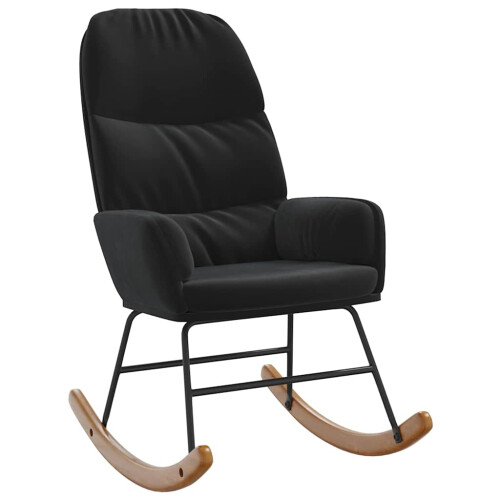 VidaXL vidaXL Schaukelstuhl Schwarz Samt 1