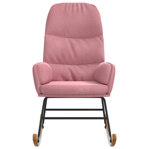 VidaXL vidaXL Schaukelstuhl Rosa Samt 2