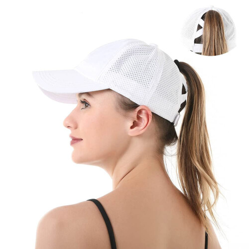 Quick-Dry Ponytail Baseball Cap for Women Adjustable