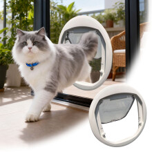 Clear Cat Door 11.8 Inch Round Extra Large 4-Way Lock