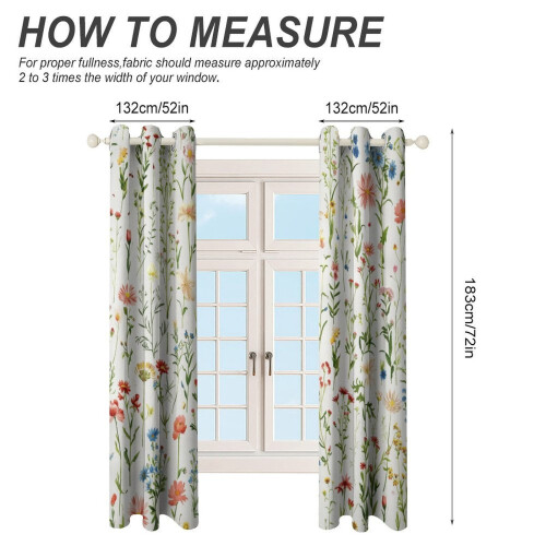 Floral Watercolor Blackout Curtains Grommet Thermal 2 Panel 1