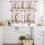 Easter Rabbit Kitchen Curtains Set Watercolor Bunny Floral 3