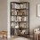 Homcom HOMCOM L-Shaped Bookshelf, 5-Tier Bookcase with Metal Frame, Rustic Brown 1