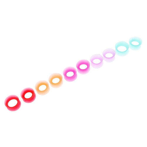 Silicone Double Flared Ear Gauge Expander 12mm 10 Pcs