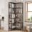 Homcom HOMCOM L-Shaped Bookshelf, 5-Tier Bookcase with Metal Frame, Rustic Brown 9