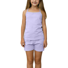 Girls Sleepwear Set Cotton Cami Top and Shorts Purple 13-15T