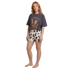 (Small) Disney Toy Story Short Sleeve Short Leg Pyjama Set (Womens Grey)
