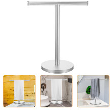 Standing Towel Holder with Non-Slip Base Silver 1 Pack