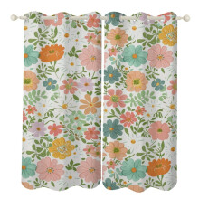 Floral Flower Window Curtains Bedroom Blackout Thermal