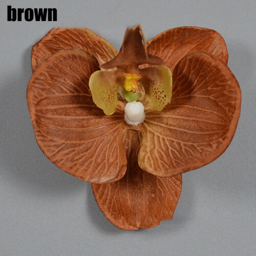 Orchid Hair Clip Brown Artificial Flower Wedding Accessory 1