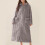 Women's Plush Zip-Up Bathrobe Warm Fluffy Cozy Housecoat 4