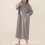 Women's Plush Zip-Up Bathrobe Warm Fluffy Cozy Housecoat 5