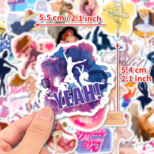 Dance Stickers Ballet Cheerleading Studio 50-Pack 1