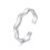 Sterling Silver Open Toe Ring for Women Adjustable Wave 1