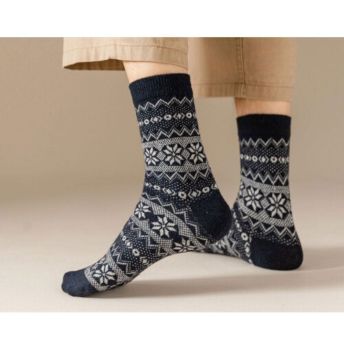 Men's Wool Socks Thermal Winter Thick Crew 5 Pairs 2