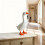 Mini Desk Goose Key Holder Statue White 5