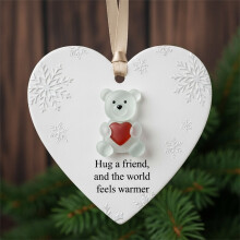 Heart-Shaped Sea Glass Friendship Ornament 1pc