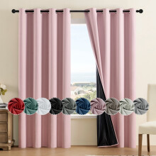 Blackout Curtains Pink Grommet Panel 39.37"W x 78.75"L