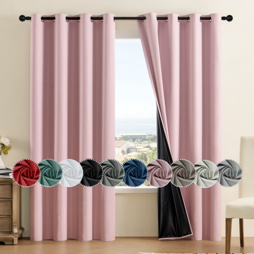 Blackout Curtains Pink Grommet Panel 39.37"W x 78.75"L