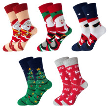 Christmas Socks for Women and Men 5 Pairs Santa Snowman