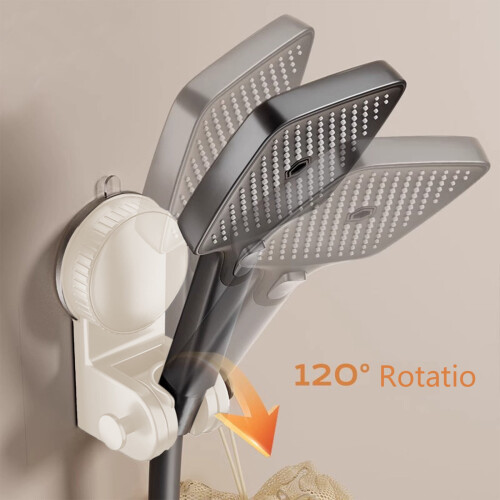 Shower Head Holder Adjustable Angle White Wall Mount with
