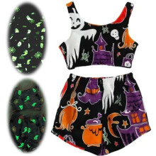 Halloween Glow-in-the-Dark Vest Pajama Set Flannel