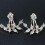 Women's Rhinestone Leaf Stud Earrings with Ear Jackets 7