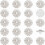Rhinestone Buttons Flower Shape Silver Alloy 20 pcs 1