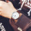 Men's Quartz Watch Silver Case White Dial Brown Leather 3