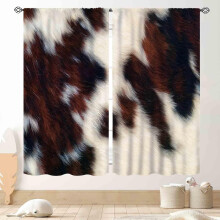 Brown Cowhide Curtains Western Print 2 Panels 84x84 Inch