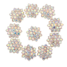 Rhinestone Flower Embellishments Flatback Beads 10 pcs
