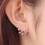 Women's Rhinestone Leaf Stud Earrings with Ear Jackets 2