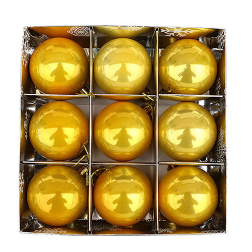 Plastic Pearl Christmas Ornaments Set 6 pcs + Gold