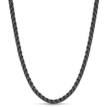 Black Wheat Chain Stainless Steel Necklace 16-28 Inch