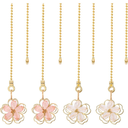 Flower Alloy Glass Ceiling Fan Pull Chain Extenders Iron