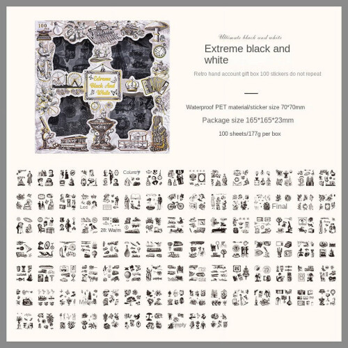 Vintage Sticker Box Set PET 100-Pack