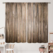 Farmhouse Barn Door Curtains Blue Grey Rod Pocket 2 Panels
